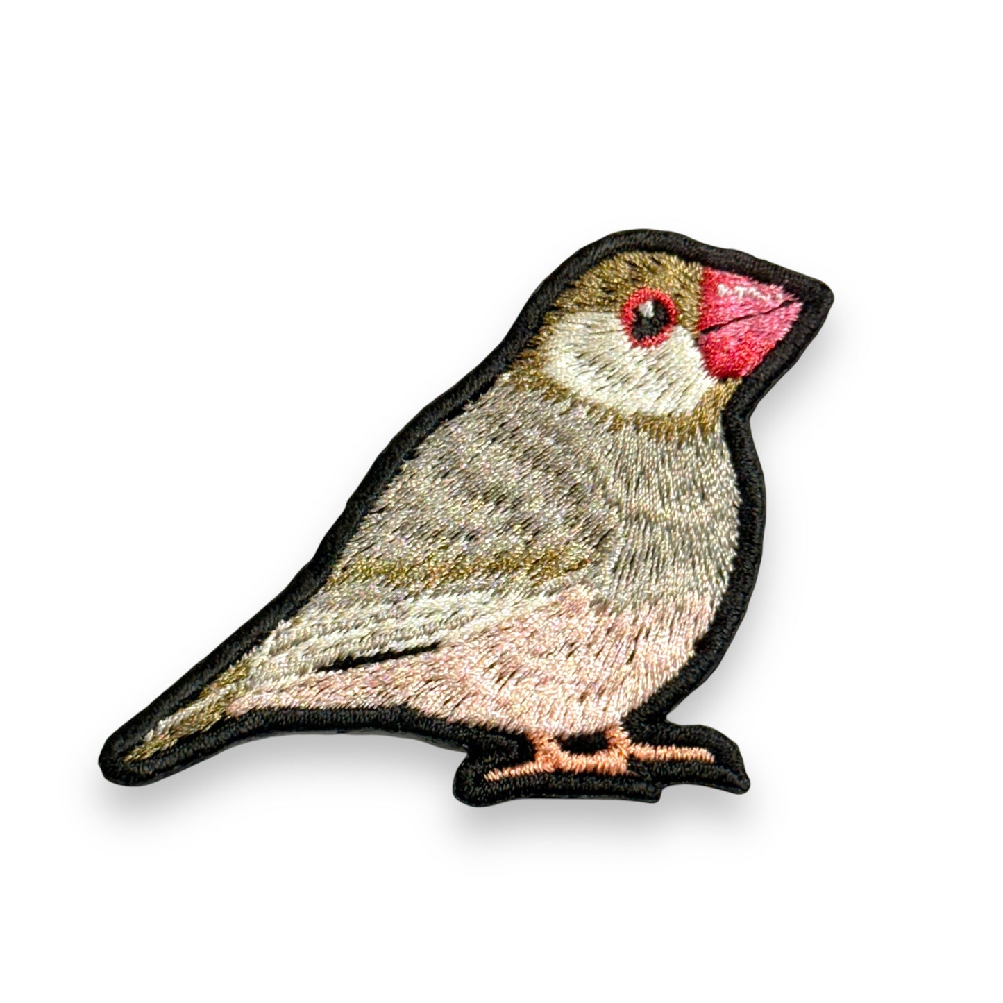 文鳥の刺繍ワッペン