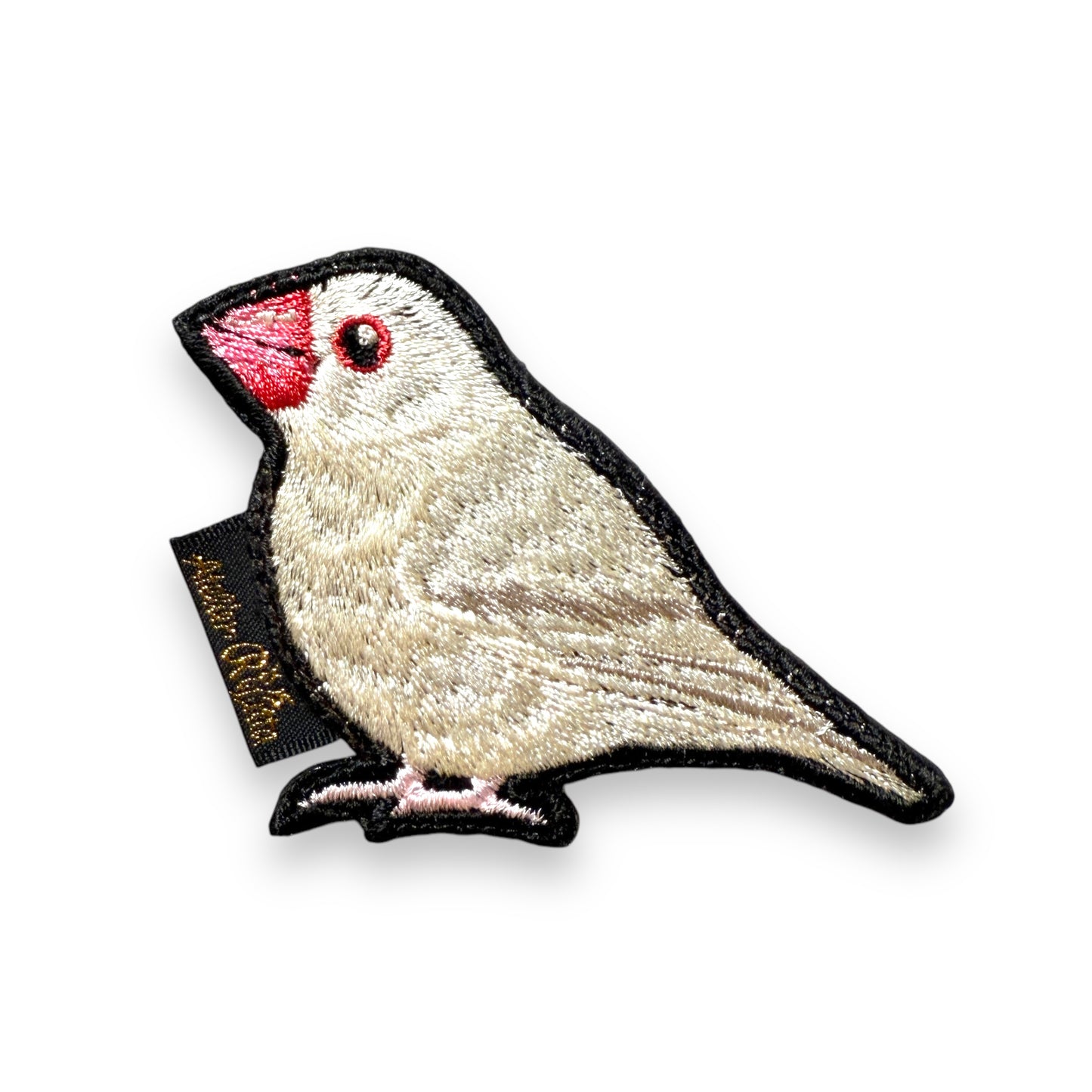 文鳥の刺繍ワッペン