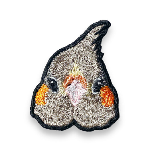 オカメインコの証明写真刺繍ワッペン(ノーマルメス)